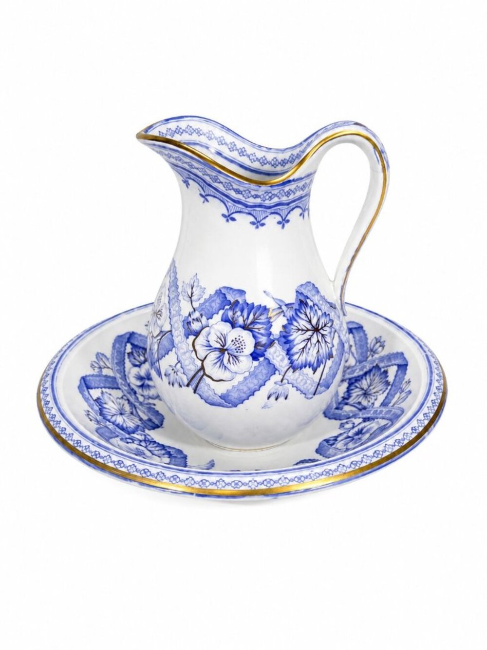 Pitcher and Basin English Clarence Street Yates Cheltenham Ceramic Hand Painted